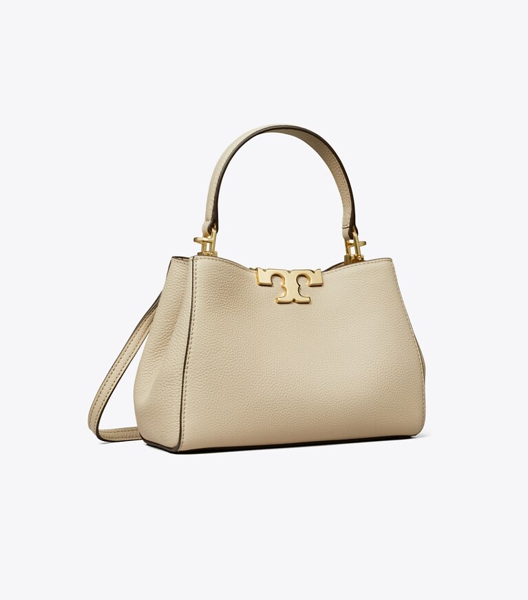 Tory Burch diseñador bolsos bandolera Bolso Satchel suave Eleanor mini en Light Stone ángulo