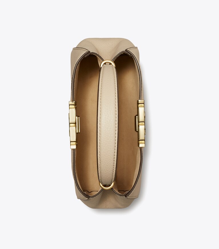 Tory Burch diseñador bolsos bandolera Bolso Satchel suave Eleanor mini en Light Stone vista superior