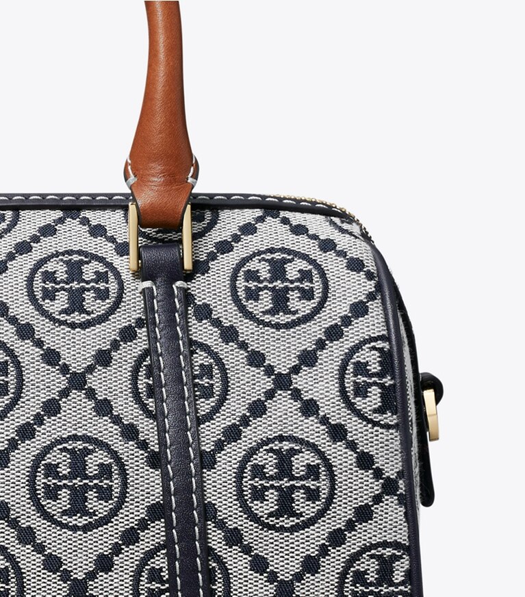 Tory Burch diseñador bolsos bandolera Bolso tipo barril pequeño con monograma de T en Tory Navy detalle
