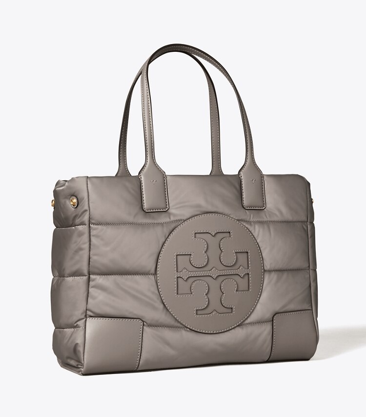 Tory Burch diseñador bolsos tote Bolso tote acolchado Ella Mini en Gray Heron ángulo