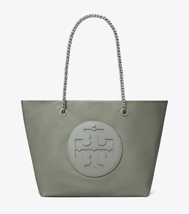 Tory Burch diseñador bolsos tote Bolso tote con cadena Ella en Shale Rock frente