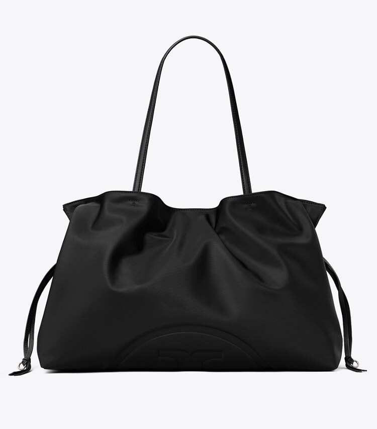 Tory Burch diseñador bolsos tote Bolso Tote de nailon con cordón ajustable Ella en Black volver