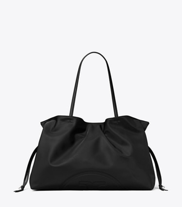 Tory Burch diseñador bolsos tote Bolso Tote de nailon con cordón ajustable Ella en Black frente