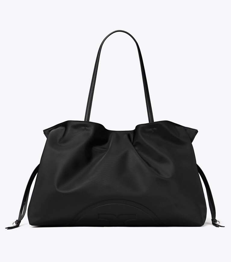 Tory Burch diseñador bolsos tote Bolso Tote de nailon con cordón ajustable Ella en Black frente