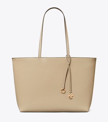Tory Burch diseñador bolsos tote Bolso tote de piel con cierre superior en Soft Cement frontal