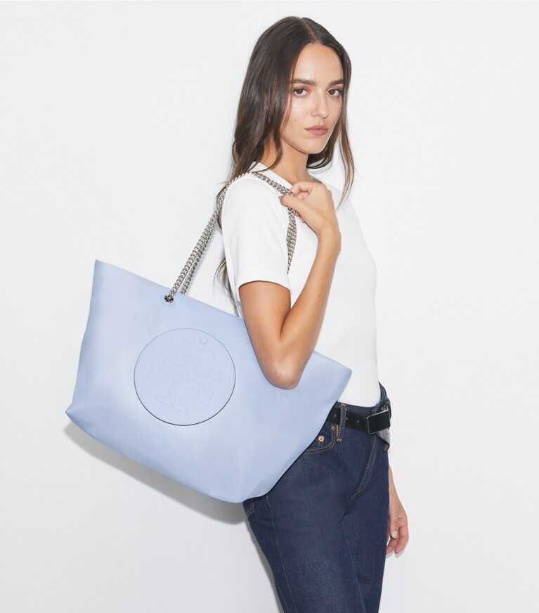 Tory Burch diseñador bolsos tote Bolso tote Ella con cierre en Blue Dawn accesorio en modelo
