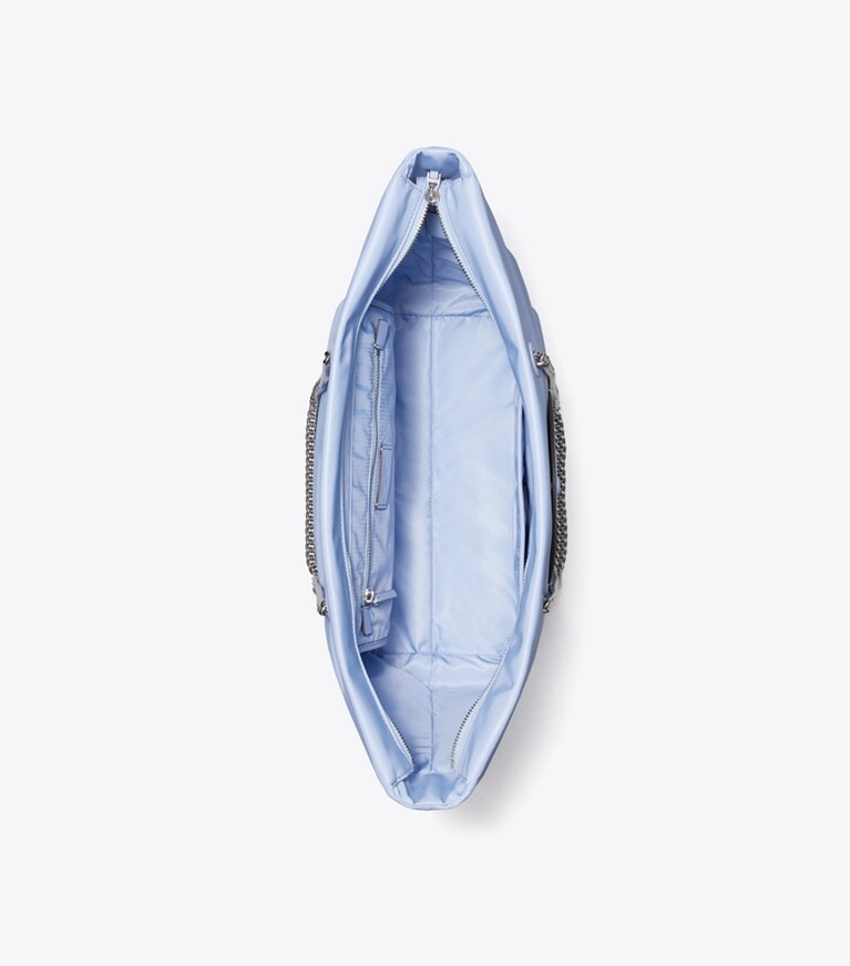 Tory Burch diseñador bolsos tote Bolso tote Ella con cierre en Blue Dawn vista superior