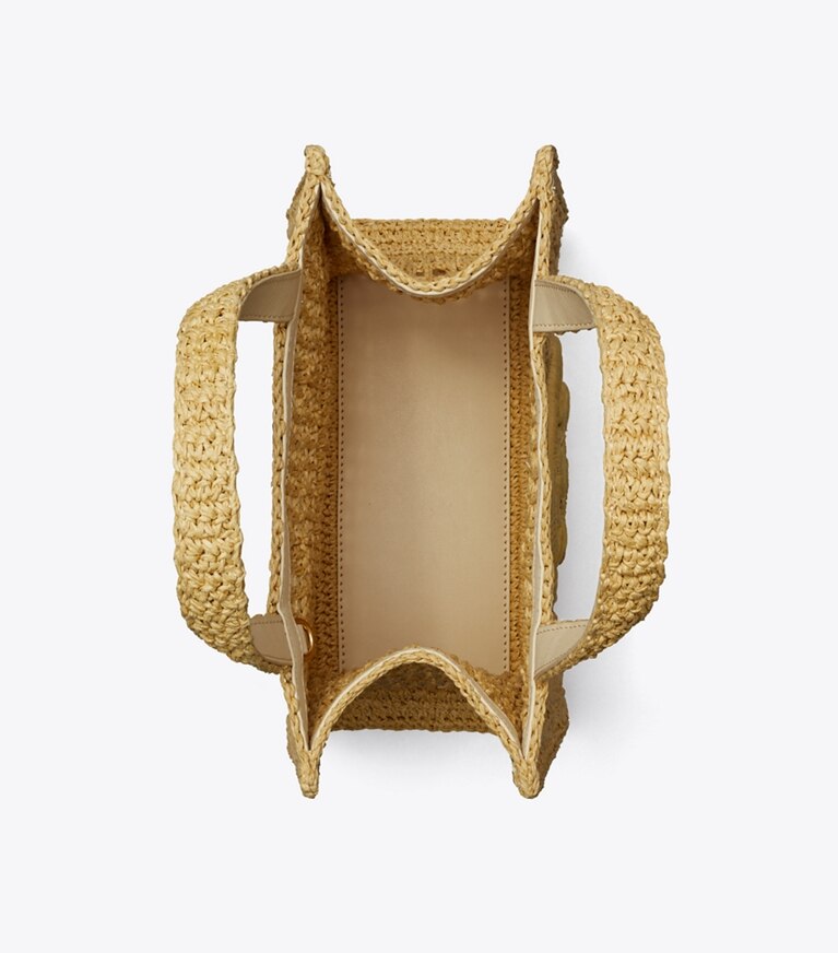 Tory Burch diseñador bolsos tote Bolso tote Ella de crochet hecho a mano en Natural vista superior