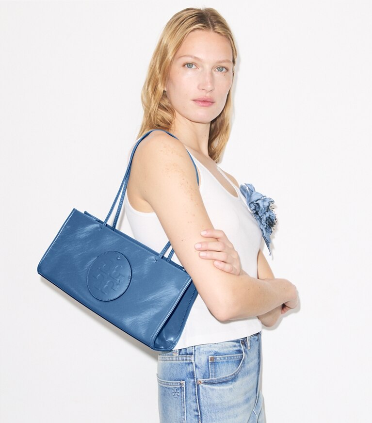 Tory Burch diseñador bolsos tote Bolso Tote Ella East-West en Blue Raspberry accesorio en modelo