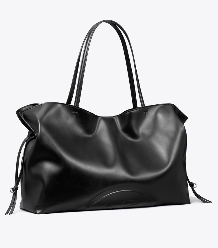 Tory Burch diseñador bolsos tote Bolso tote Ella natuura™ con cordón ajustable en Black ángulo