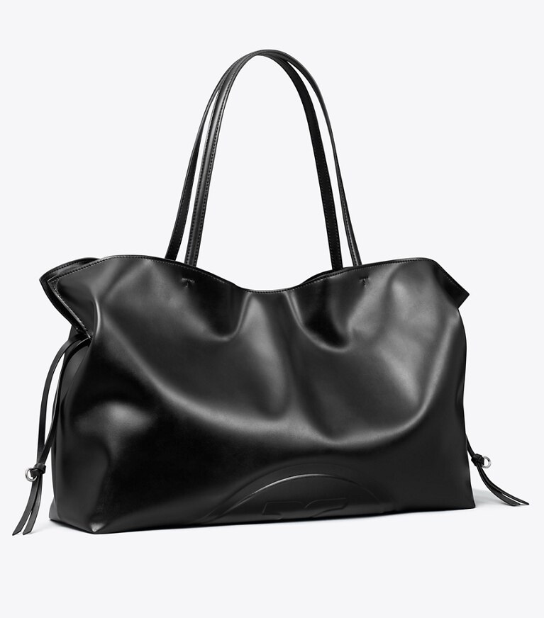 Tory Burch diseñador bolsos tote Bolso tote Ella natuura™ con cordón ajustable en Black ángulo