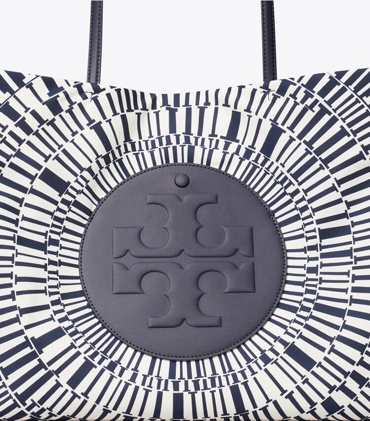 Tory Burch diseñador bolsos tote Bolso Tote estampado Ella en Navy Circle detalle