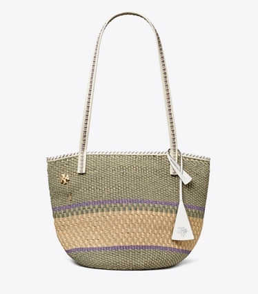 Tory Burch diseñador bolsos tote Bolso tote grande de cesta tejida a mano en Artichoke Multi frente