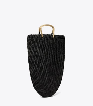 Tory Burch diseñador bolsos tote Bolso Tote grande de croché en BLACK ángulo