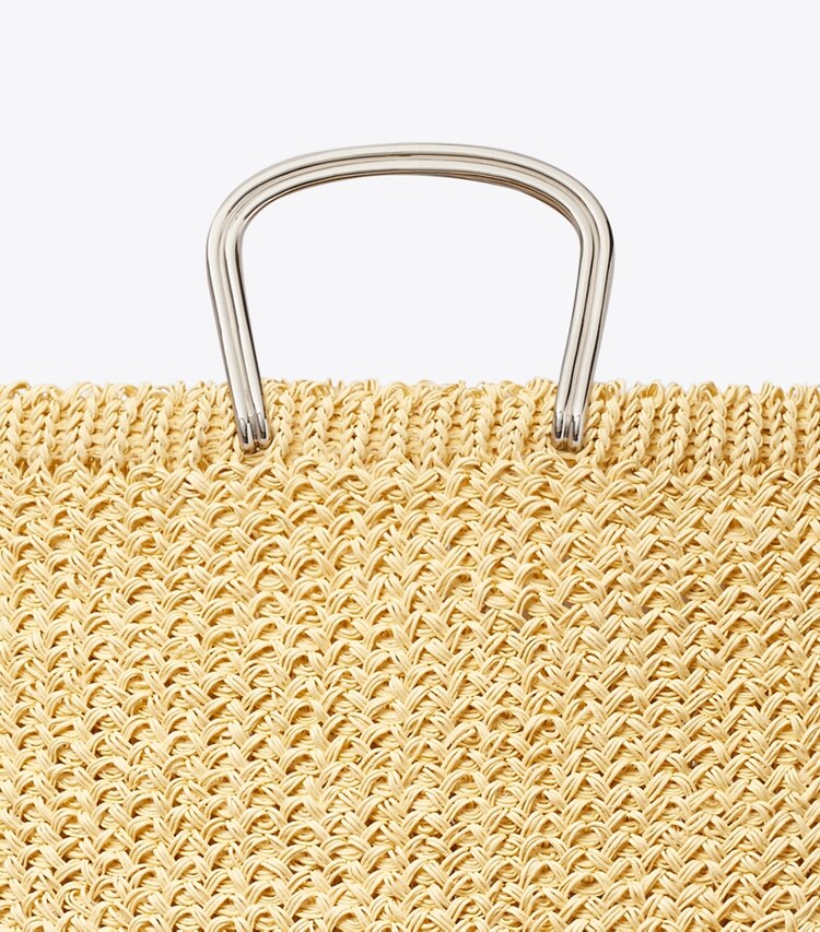 Tory Burch diseñador bolsos tote Bolso Tote grande de croché en Natural detalle