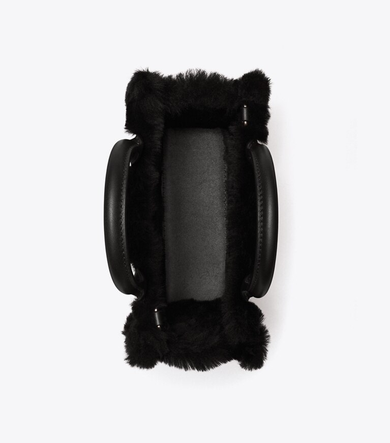 Tory Burch diseñador bolsos bandolera Bolso tote Mini Ella de borreguillo acharolado en Black vista superior