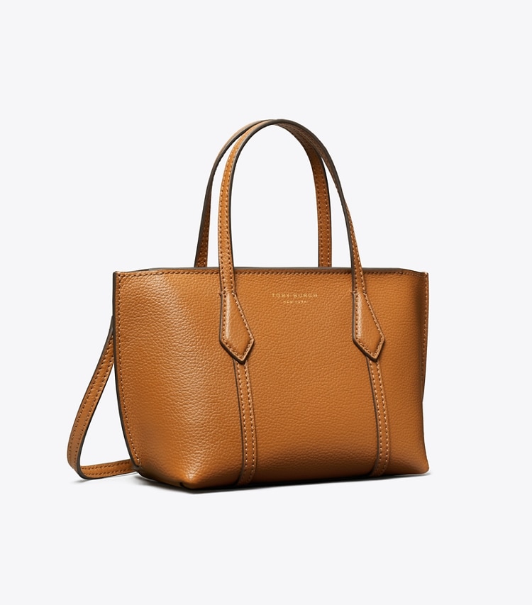 Tory Burch diseñador bolsos bandolera Bolso Tote Mini Perry en Autumn Brown ángulo
