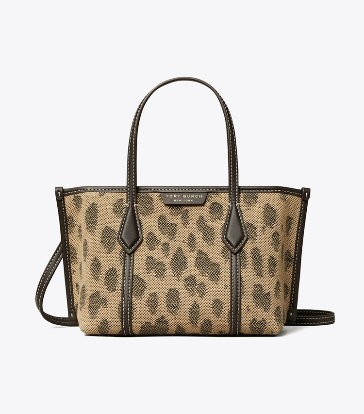 Tory Burch diseñador bolsos bandolera Bolso Tote Mini Perry de lona en Cheetah frente