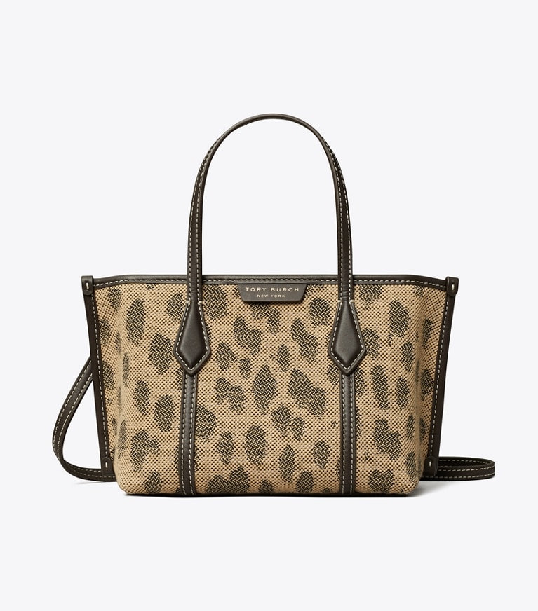 Tory Burch diseñador bolsos bandolera Bolso Tote Mini Perry de lona en Cheetah frente