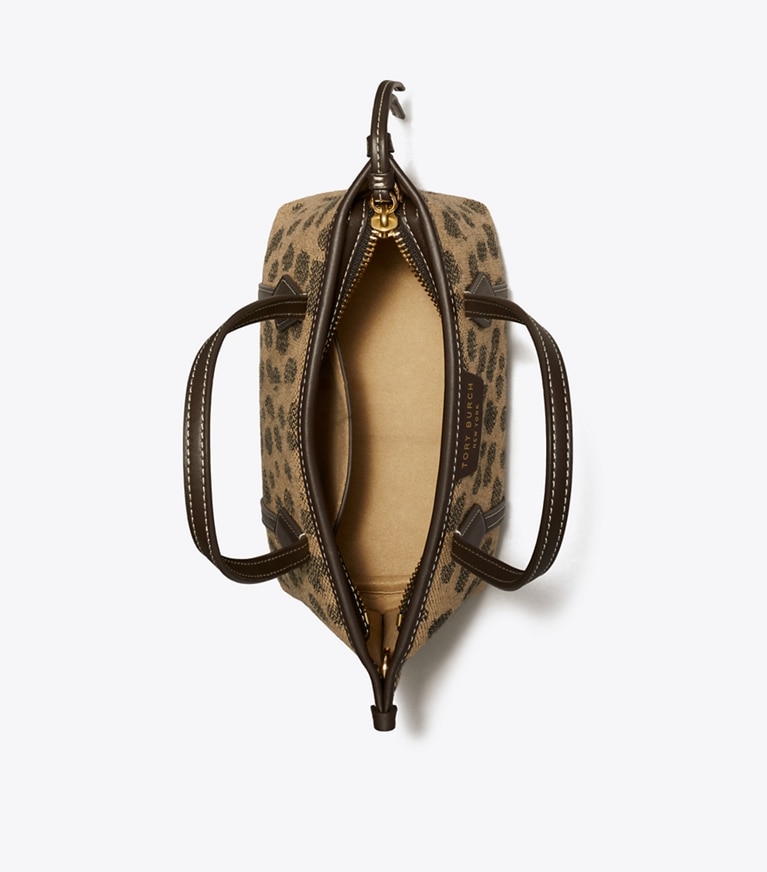 Tory Burch diseñador bolsos bandolera Bolso Tote Mini Perry de lona en Cheetah vista superior