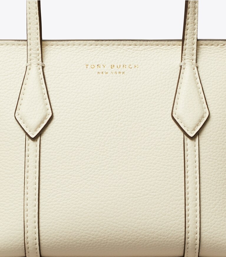 Tory Burch diseñador bolsos bandolera Bolso Tote Mini Perry en Warm White detalle