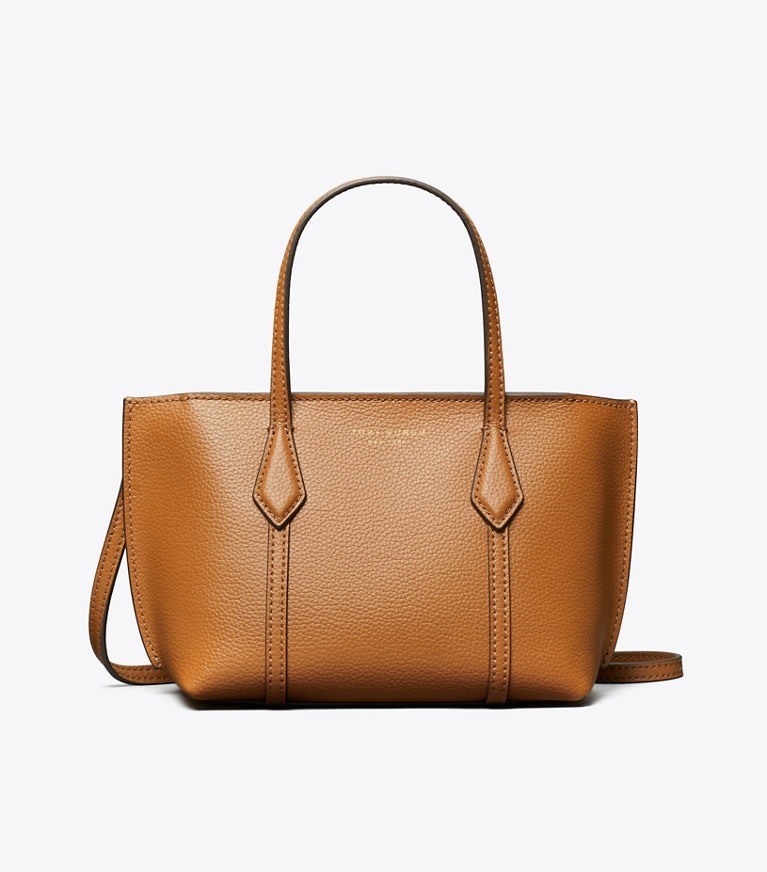 Tory Burch diseñador bolsos bandolera Bolso Tote Mini Perry en Autumn Brown frente
