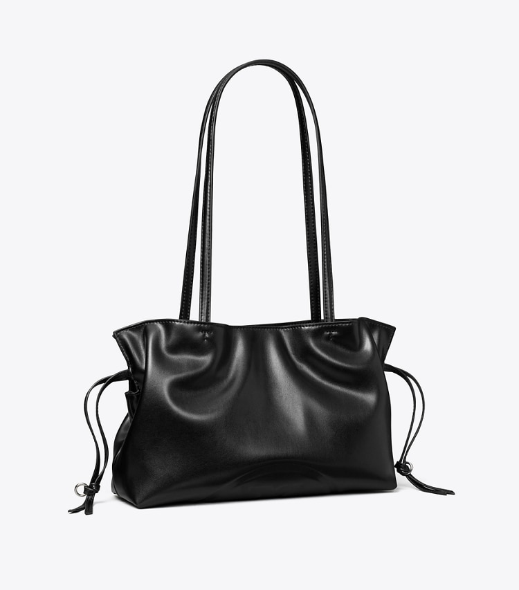Tory Burch diseñador bolsos tote Bolso tote pequeño con cordón ajustable Ella natuura™ en Black ángulo