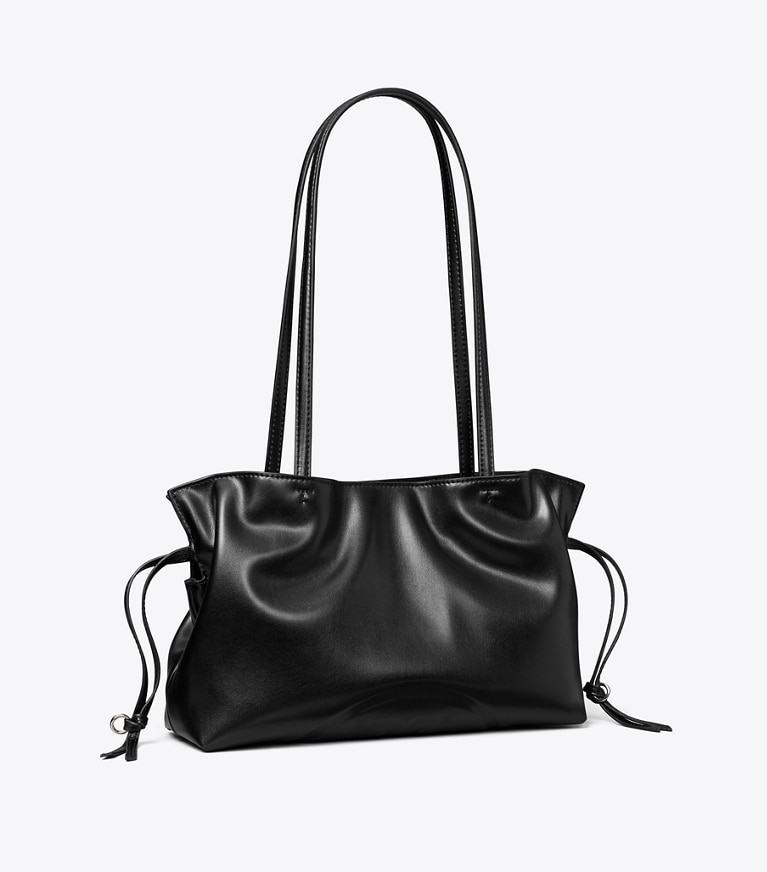 Tory Burch diseñador bolsos tote Bolso tote pequeño con cordón ajustable Ella natuura™ en Black ángulo