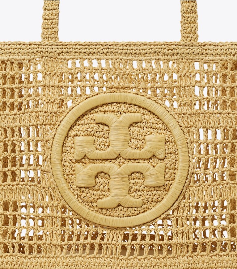 Tory Burch diseñador bolsos tote Bolso Tote pequeño de croché tejido a mano Ella en Natural detalle