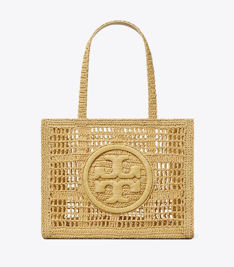 Tory Burch diseñador bolsos tote Bolso Tote pequeño de croché tejido a mano Ella en Natural frente