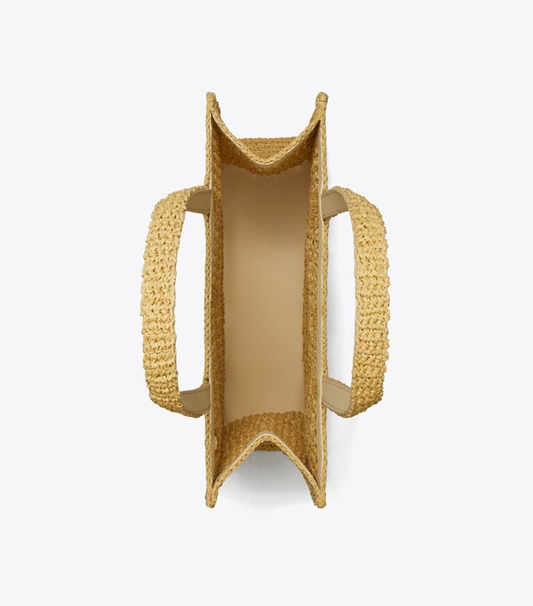 Tory Burch diseñador bolsos tote Bolso Tote pequeño de croché tejido a mano Ella en Natural vista superior