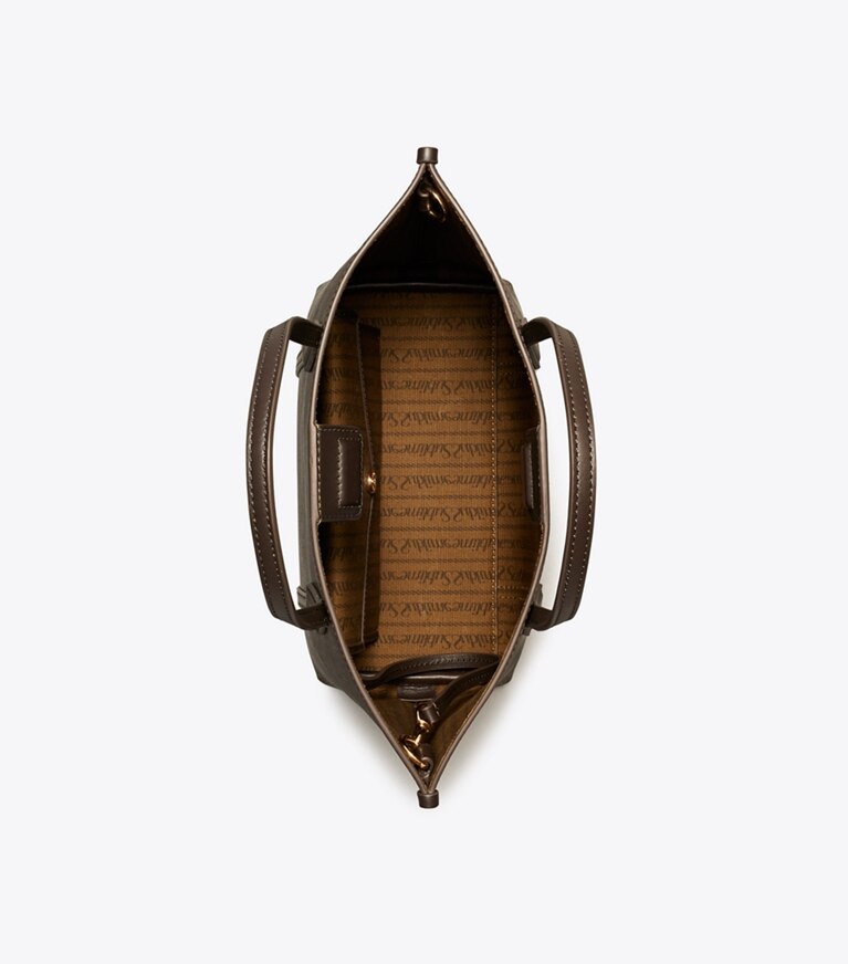 Tory Burch diseñador bolsos tote Bolso tote pequeño de lona revestida Perry en French Press desde arriba