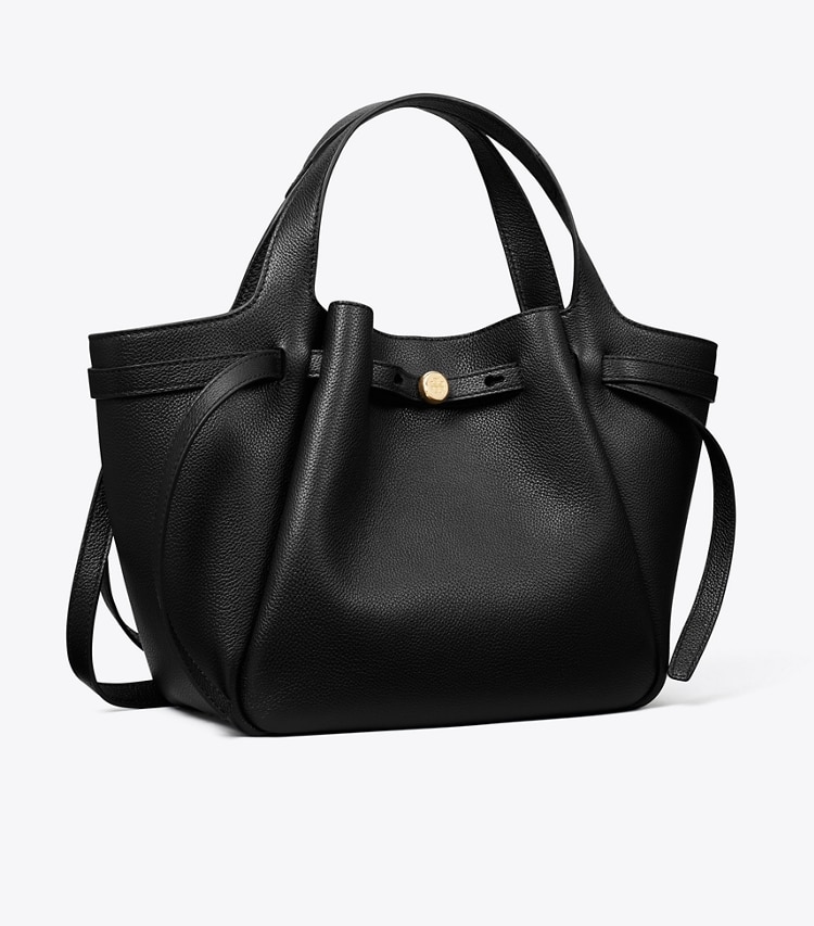 Tory Burch diseñador bolsos tote Bolso tote pequeño de piel en Black ángulo