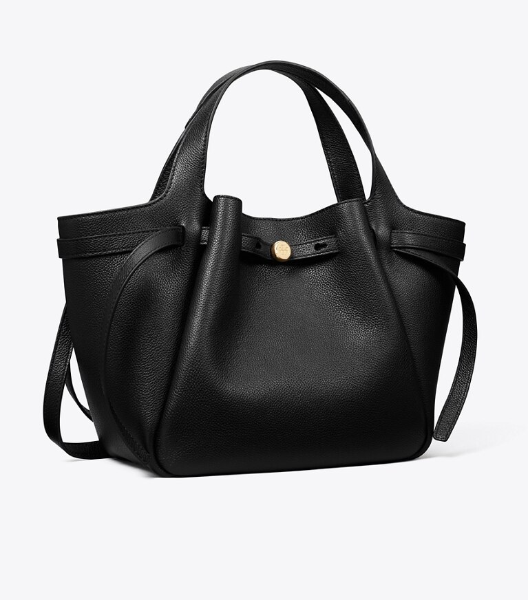 Tory Burch diseñador bolsos tote Bolso tote pequeño de piel en Black ángulo