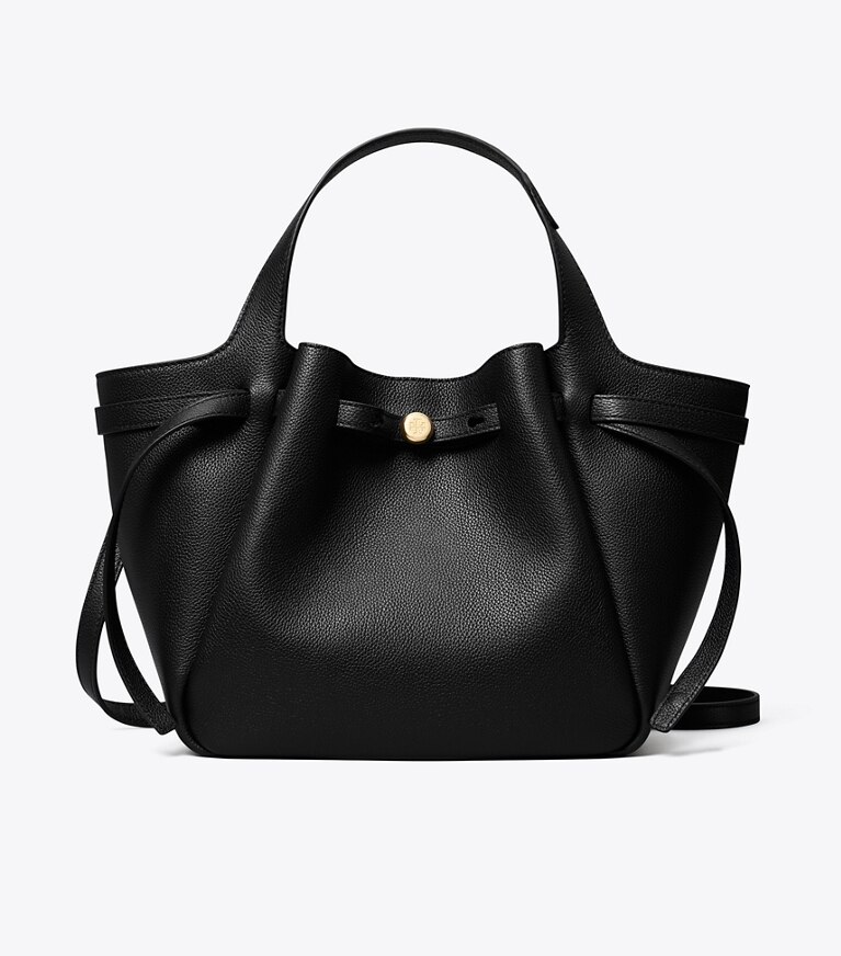 Tory Burch diseñador bolsos tote Bolso tote pequeño de piel en Black frontal