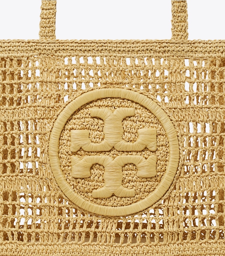 Tory Burch diseñador bolsos tote Bolso tote pequeño Ella con croché hecho a mano en Natural detalle
