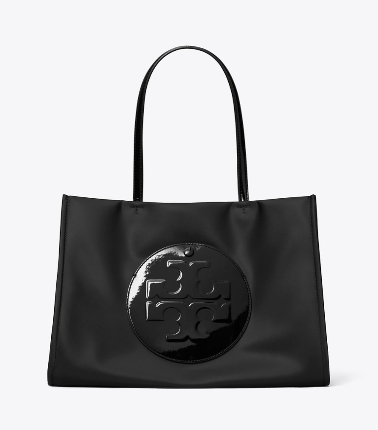 Tory Burch diseñador bolsos tote Bolso tote pequeño Ella de charol en Black frontal