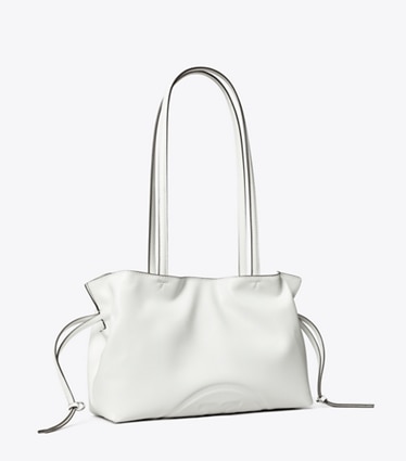 Tory Burch diseñador bolsos tote Bolso tote pequeño Ella natuura™ con cordón ajustable en Bianco ángulo