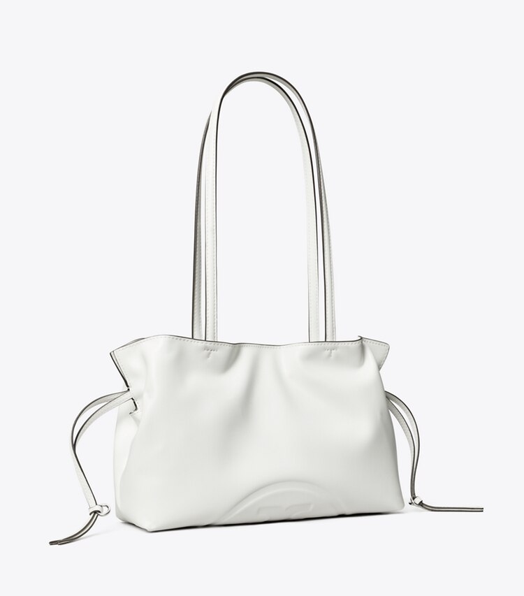 Tory Burch diseñador bolsos tote Bolso tote pequeño Ella natuura™ con cordón ajustable en Bianco ángulo