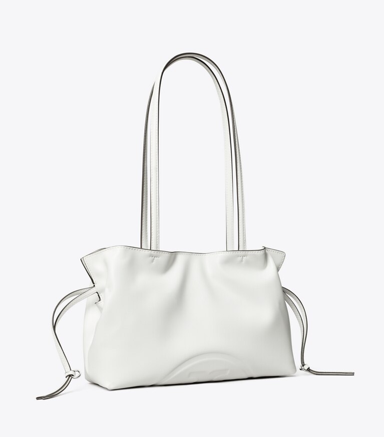 Tory Burch diseñador bolsos tote Bolso tote pequeño Ella natuura™ con cordón ajustable en Bianco ángulo