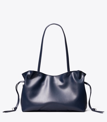 Tory Burch diseñador bolsos tote Bolso tote pequeño Ella natuura™ con cordón ajustable en New Navy frente