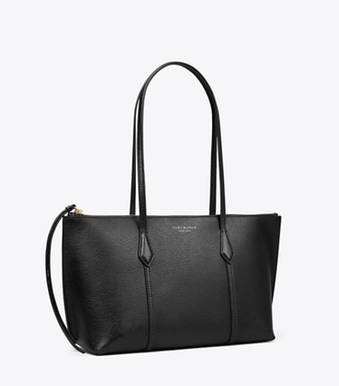 Tory Burch diseñador bolsos tote Bolso tote pequeño Perry con cremallera en Black ángulo
