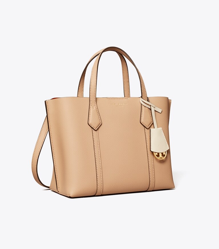 Tory Burch diseñador bolsos tote Bolso tote pequeño Perry de tiple compartimento en Devon Sand ángulo