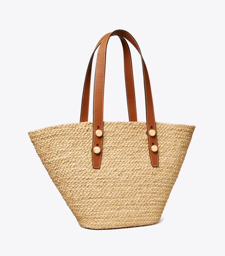 Tory Burch diseñador bolsos tote Bolso tote pequeño tipo canasta Romy en Natural ángulo