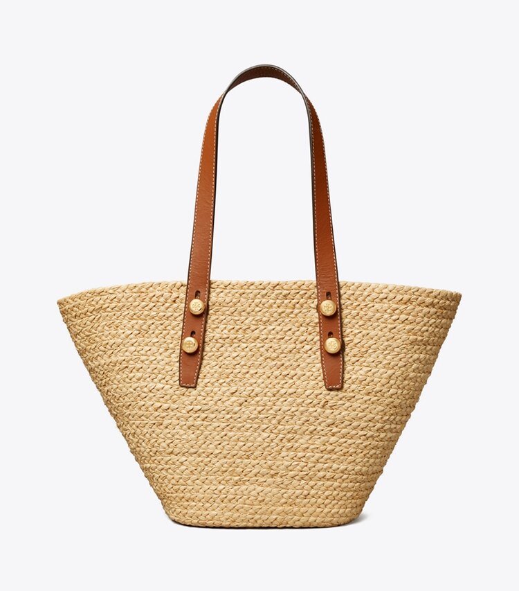 Tory Burch diseñador bolsos tote Bolso tote pequeño tipo canasta Romy en Natural frente