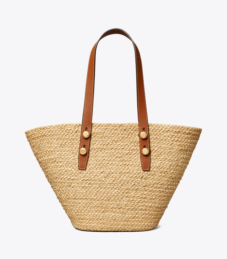Tory Burch diseñador bolsos tote Bolso tote pequeño tipo canasta Romy en Natural frente