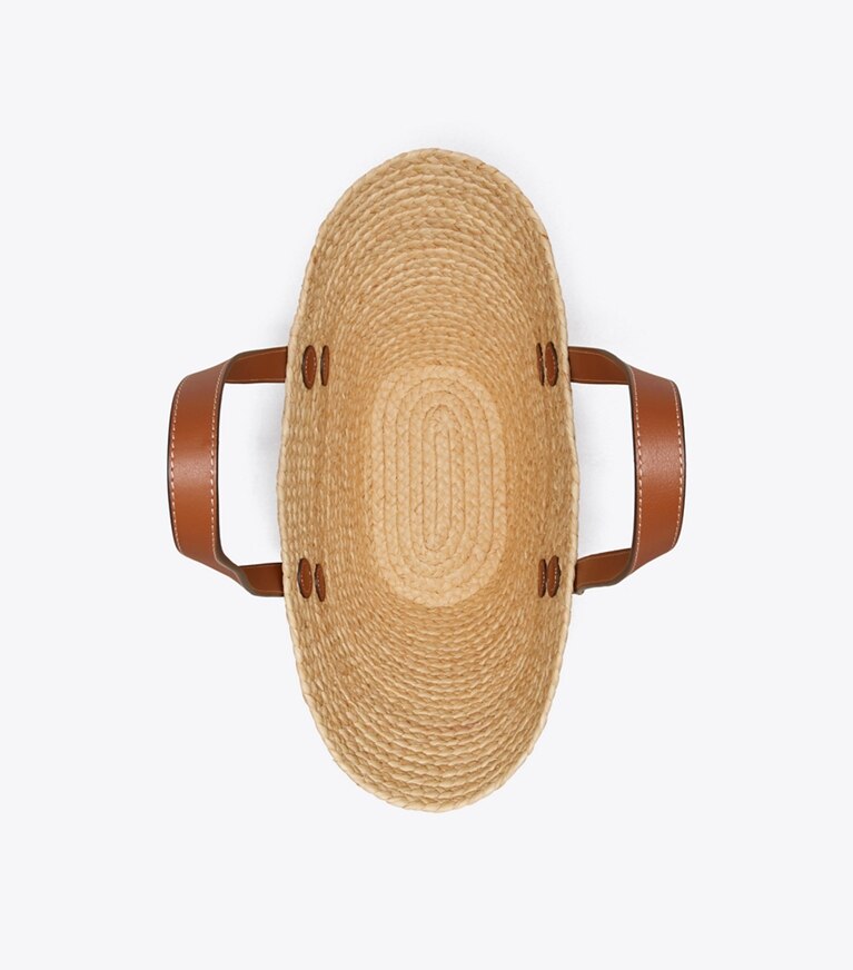 Tory Burch diseñador bolsos tote Bolso tote pequeño tipo canasta Romy en Natural vista superior
