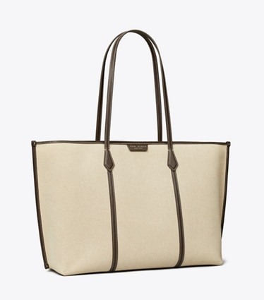 Tory Burch diseñador bolsos tote Bolso Tote Perry de lona en Natural ángulo