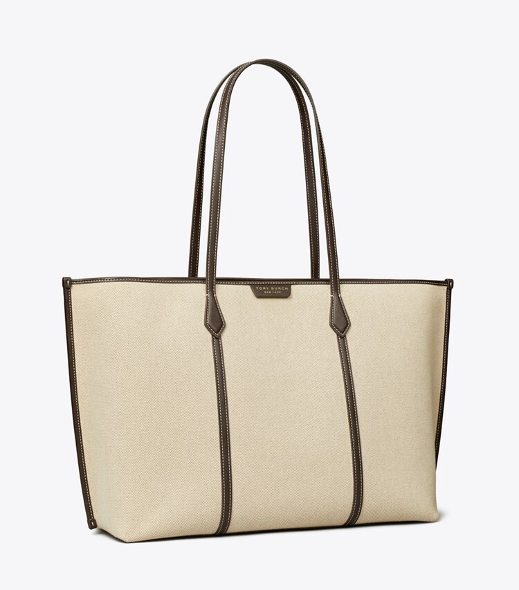 Tory Burch diseñador bolsos tote Bolso Tote Perry de lona en Natural ángulo