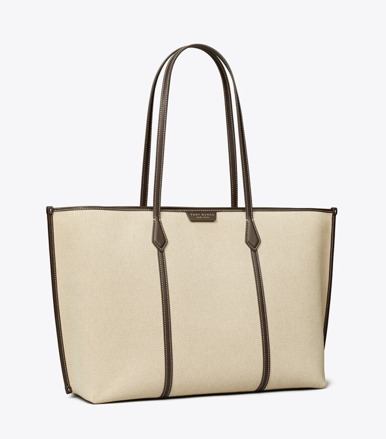 Tory Burch diseñador bolsos tote Bolso Tote Perry de lona en Natural ángulo